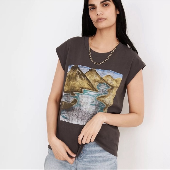 Madewell Tops - Madewell Tahitian Souvenir Graphic Softfade Cotton Tee Size XL